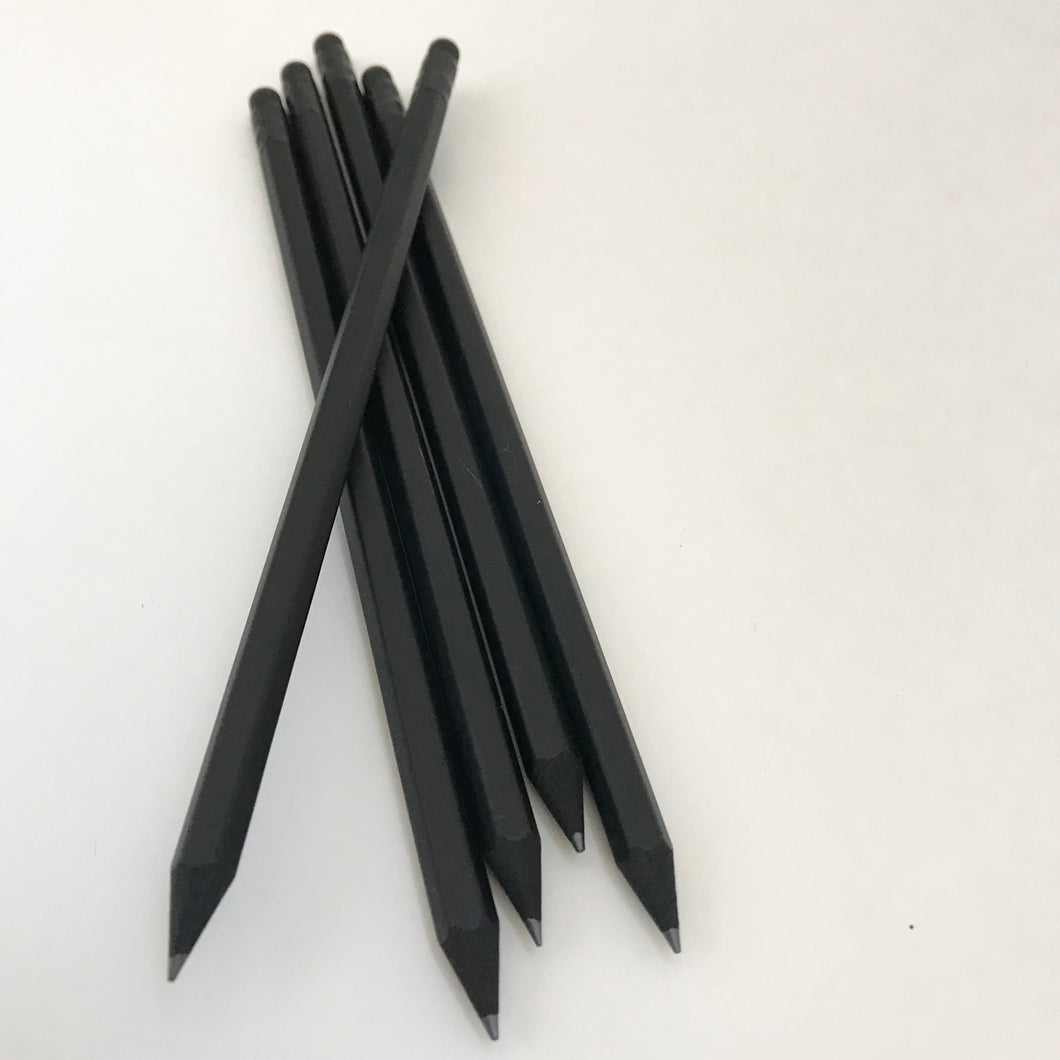 All Black Pencils, set of 5
