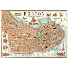 Load image into Gallery viewer, Cavallini Poster Wrapping Paper Boston Map
