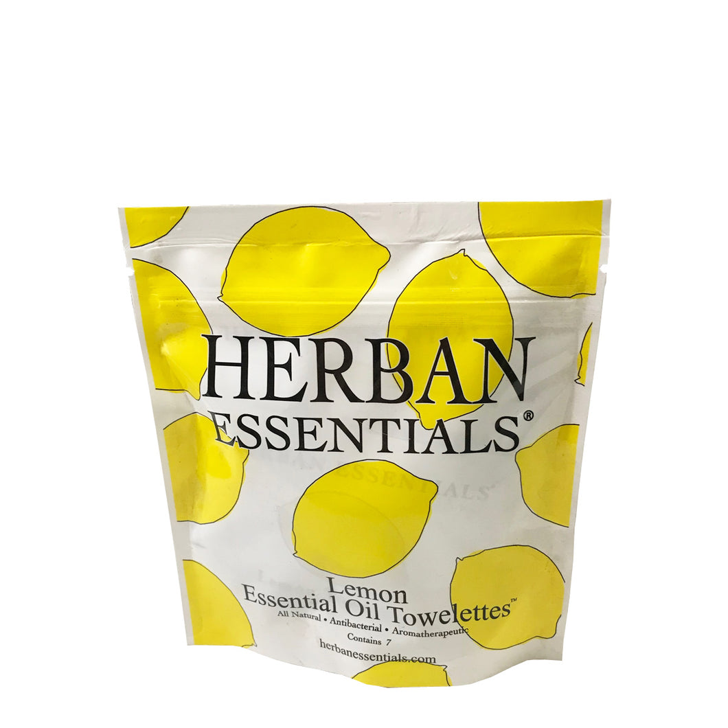 Herban Essential Towelettes Mini Lemon