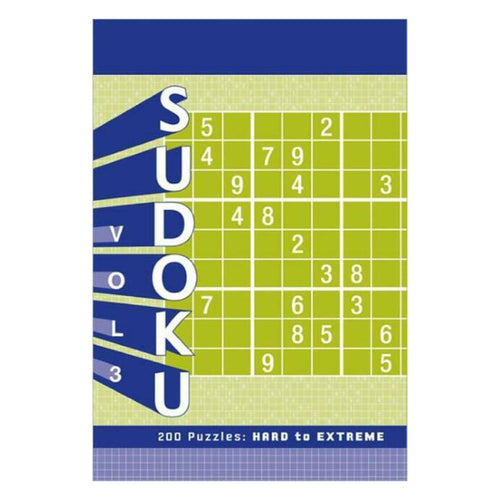 Sudoku Volume Three 3 200 Puzzles Two Hundred Hard to Extreme Puzzle Game Black Ink