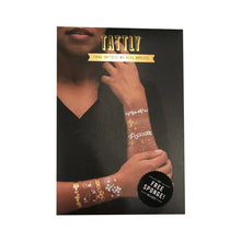 Load image into Gallery viewer, Tattly Metallic Fake Tattoo Real Artists Sponge Temporary Black Ink Brilliant Bracelets
