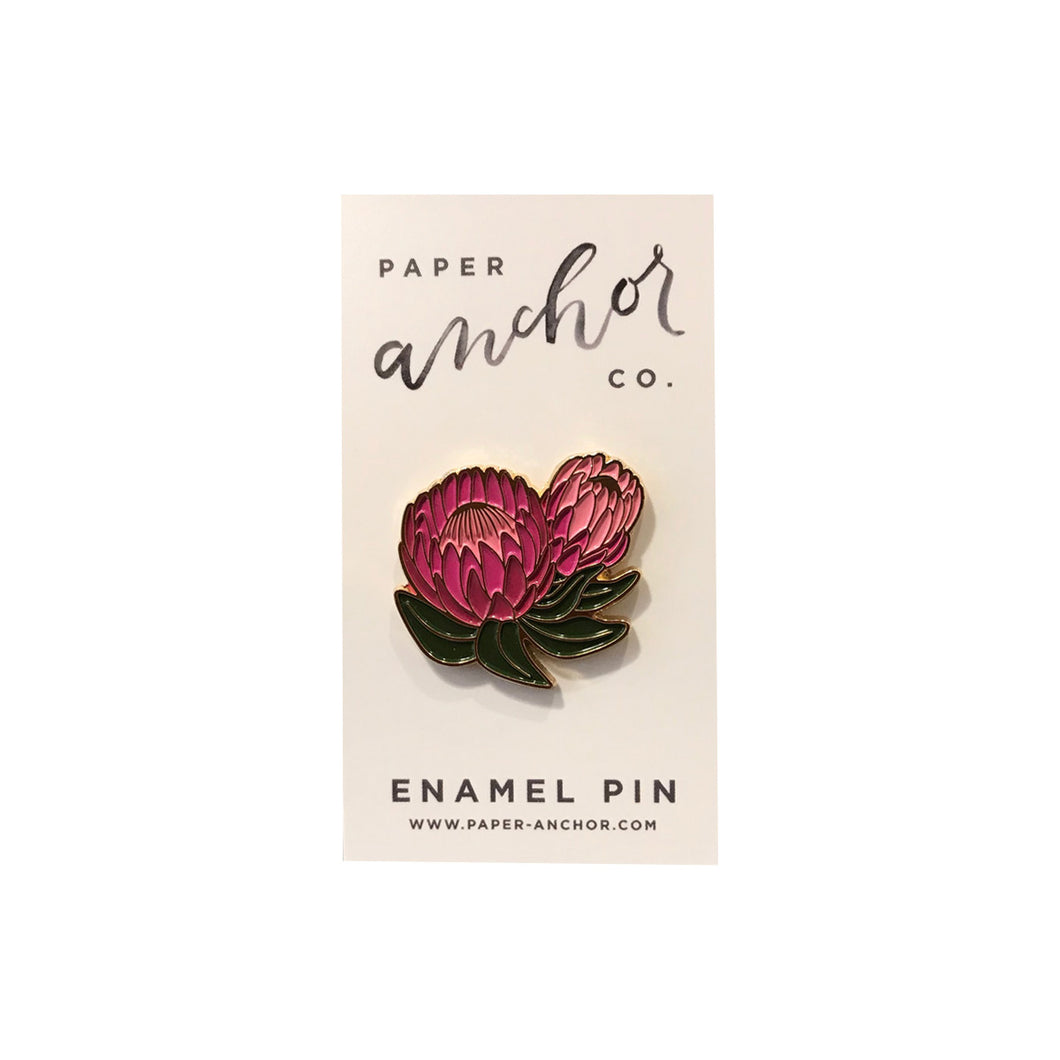 Paper Anchor Company Enamel Pin Pink Flower