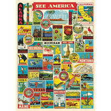 Load image into Gallery viewer, Cavallini Poster Wrapping Paper See America
