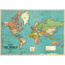 Load image into Gallery viewer, Cavallini Poster Wrapping Paper The World Map
