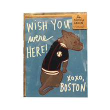 Load image into Gallery viewer, Boston Pet Greeting Card Set La Familia Green WIsh You Were Here Dog

