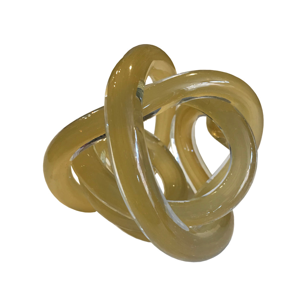 Glass Knot Paperweight Black Ink