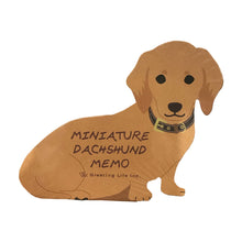 Load image into Gallery viewer, Greeting Life America Animal Memo Pad Black Ink Miniature Dachshund Hound Dog
