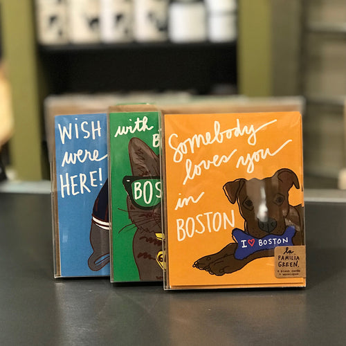 Boston Pet Greeting Card Set La Familia Green