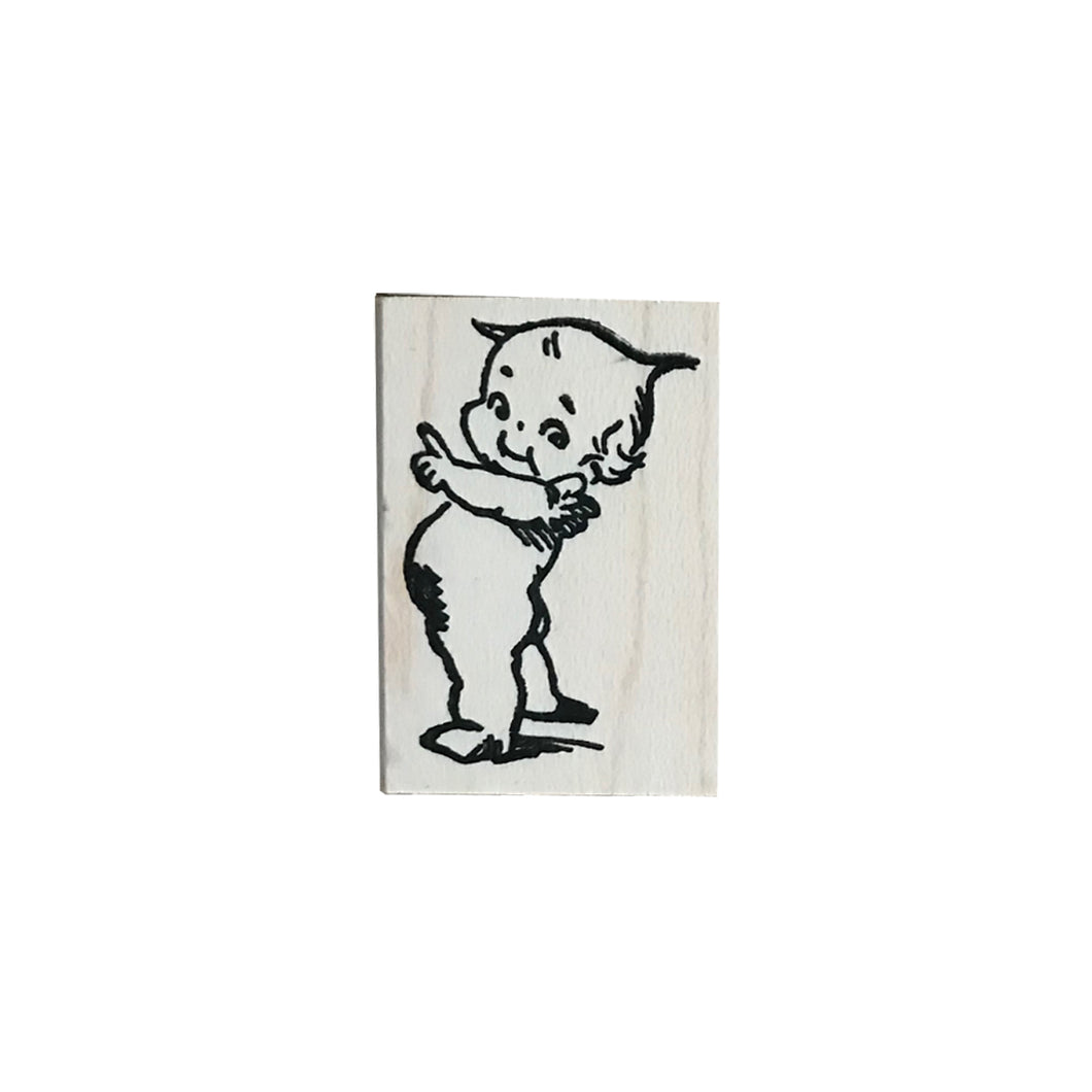 Kewpie Doll Rubber Stamp Black Ink