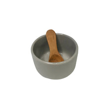 Load image into Gallery viewer, Stoneware Cellar with Mini Teakwood Spoon Gray Grey
