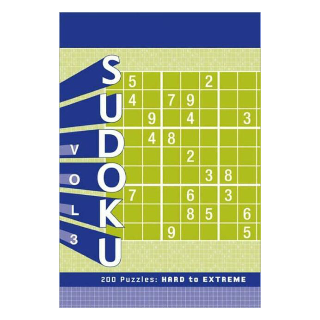 Sudoku Volume Three 3 200 Puzzles Two Hundred Hard to Extreme Puzzle Game Black Ink