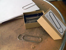 Load image into Gallery viewer, Black Ink Superclips Super Clip Paperclip Paper Giant Box of 15
