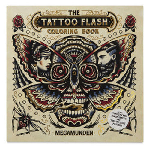 The Tattoo Flash Coloring Book Megamunden Sticker Poster Black Ink